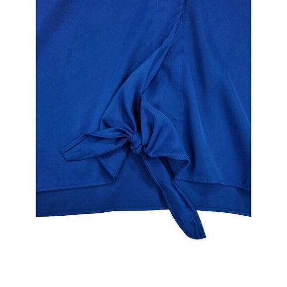 Maison DAmelie Blue Long Sleeve Button-Up Tie-Front Womens Shirt XS, NWT. - Picture 9 of 9